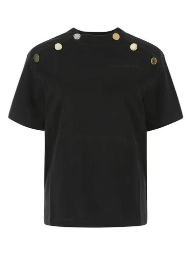 Buckle Short Sleeve T-Shirt Black - ALEXANDER MCQUEEN - BALAAN 1