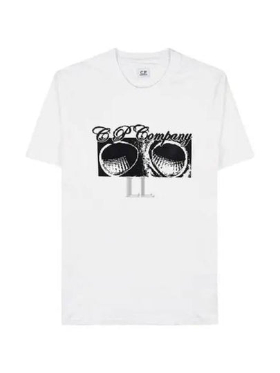 Print Cotton Short Sleeve T-Shirt White - CP COMPANY - BALAAN 2