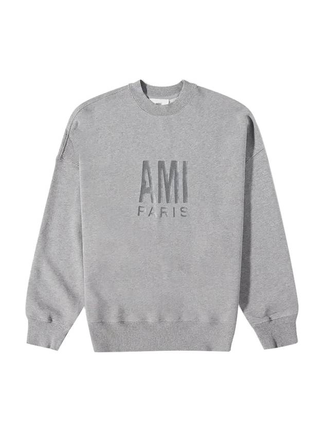 Paris Logo Sweatshirt Gray - AMI - BALAAN.