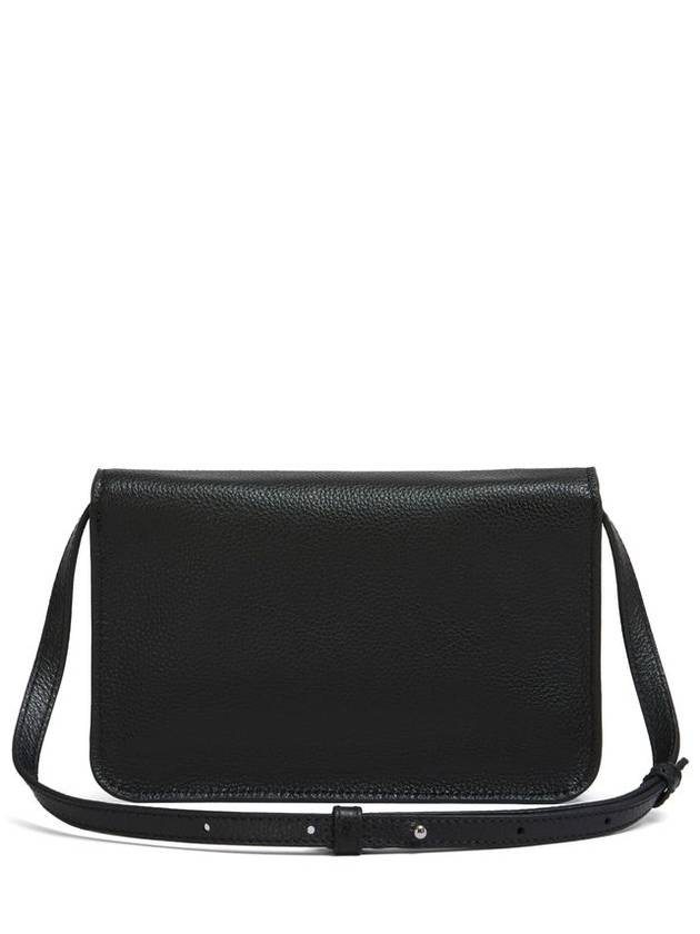 Embroidered Logo Leather Cross Bag Black - MARNI - BALAAN 3