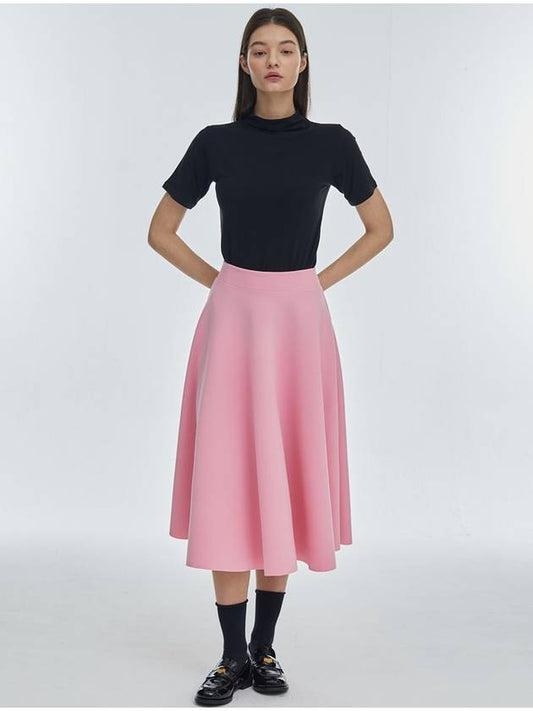 Flare Span Long Skirt Pink - MANAVIS7 - BALAAN 2
