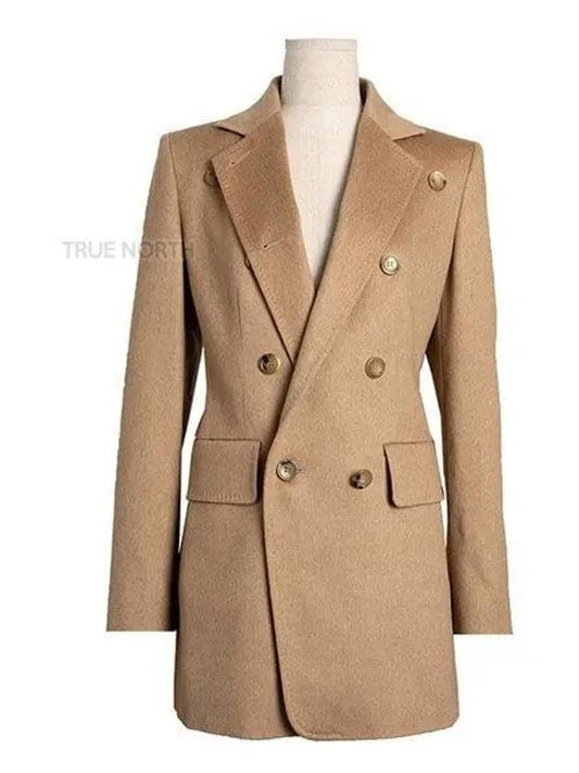 Double-Breasted Blazer Jacket Camel - MAX MARA - BALAAN 2