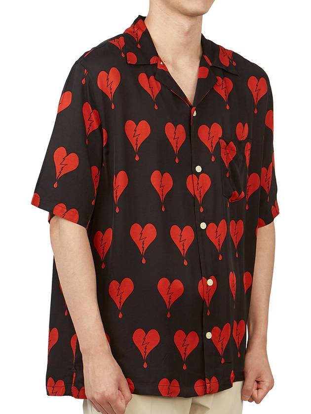 Break Heart Motif Print Short Sleeve Shirt Black - ALLSAINTS - BALAAN 4