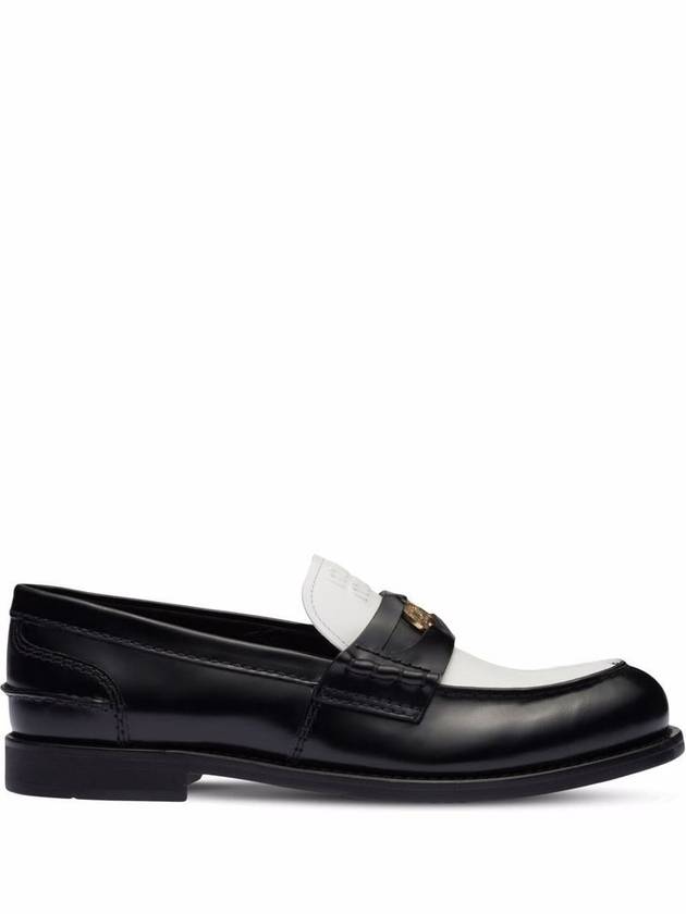 Leather Penny Loafers White Black - MIU MIU - BALAAN 2