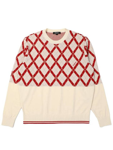 Classic pattern pullover sweater CREAM MAN - MALBON GOLF - BALAAN 1