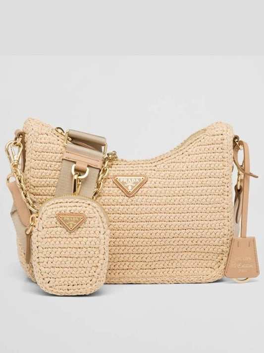 Re-Edition 2005 Raffia Shoulder Bag Tan - PRADA - BALAAN 2