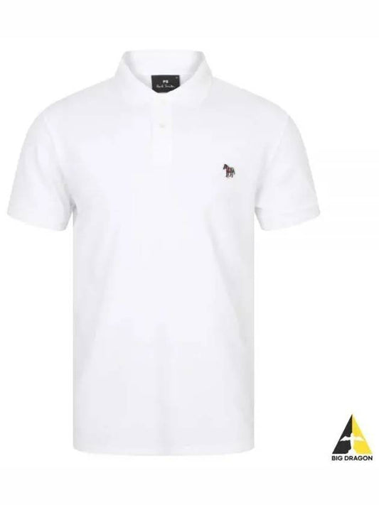 Regular Fit Zebra Logo Short Sleeve Polo Shirt White - PAUL SMITH - BALAAN 2