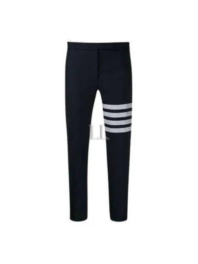 Men's Plain Weave 4 Bar Low Rise Skinny Straight Pants Navy - THOM BROWNE - BALAAN 2