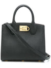 Gancini Studio Box Tote Bag Black Bonbon - SALVATORE FERRAGAMO - BALAAN 3