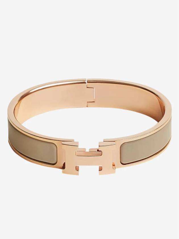 Clic H Bracelet Rose Gold & Marron Glace - HERMES - BALAAN 2