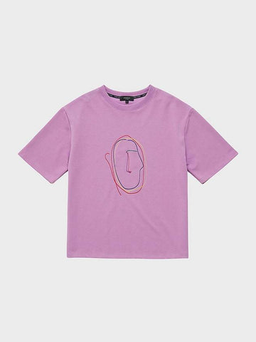 Artwork embroidery short sleeve t-shirt lavender - FFEFF STUDIO - BALAAN 1