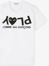 Women's Black Heart Reverse Logo Print Short Sleeve T-Shirt P1 T067 1 White - COMME DES GARCONS PLAY - BALAAN 3