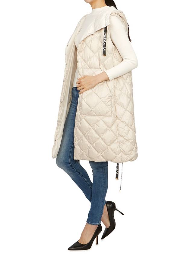 Sisoft Double-Sided Drawstring Hooded Padded Long Vest Ivory - MAX MARA - BALAAN 8