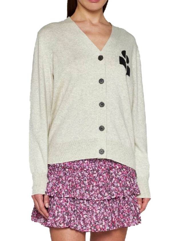 Isabel Marant Women's KARIN Logo Cotton Wool Cardigan CA0008FAA1X05E02LY - ISABEL MARANT ETOILE - BALAAN 2