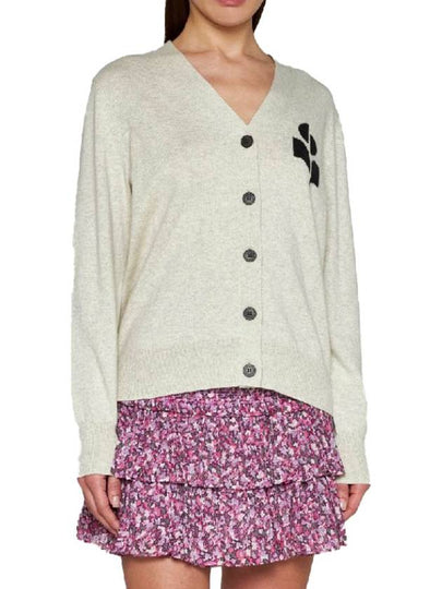 Isabel Marant Women's KARIN Logo Cotton Wool Cardigan CA0008FAA1X05E02LY - ISABEL MARANT ETOILE - BALAAN 2