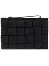 Cassette Small Flat Clutch Bag Black - BOTTEGA VENETA - BALAAN 2