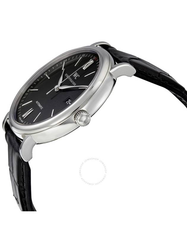 IWC Portofino Automatic Black Dial Black Leather Men's Watch 3565-02 - IWC - BALAAN 2