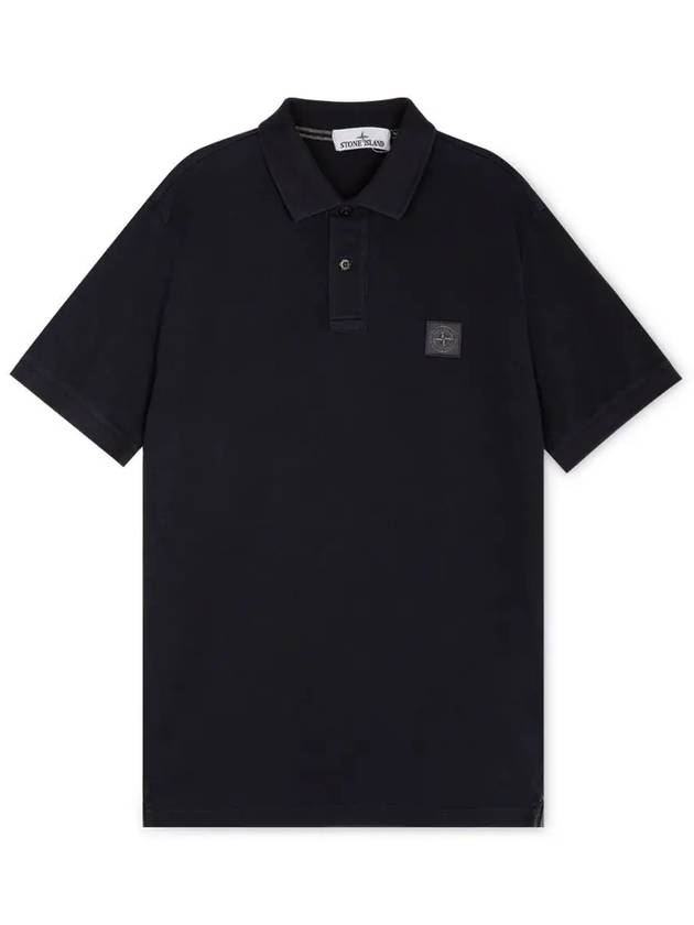 Wappen Cotton Short Sleeve Polo Shirt Navy - STONE ISLAND - BALAAN 2