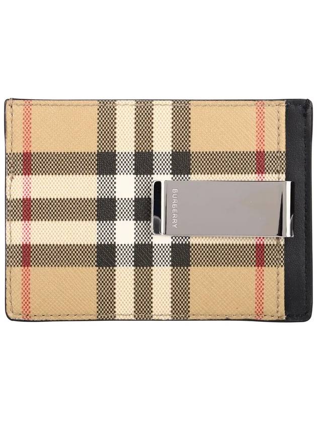 Vintage Check Money Clip Card Wallet Archive Beige - BURBERRY - BALAAN 3