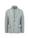 Men s seersucker striped padded jacket gray - EMPORIO ARMANI - BALAAN 1