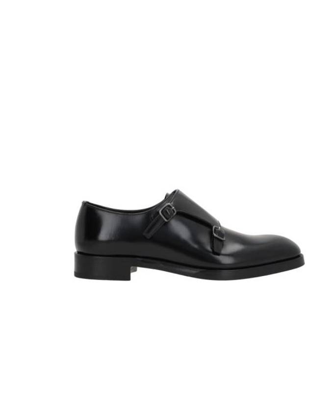 Brogue leather loafers black - PRADA - BALAAN 1