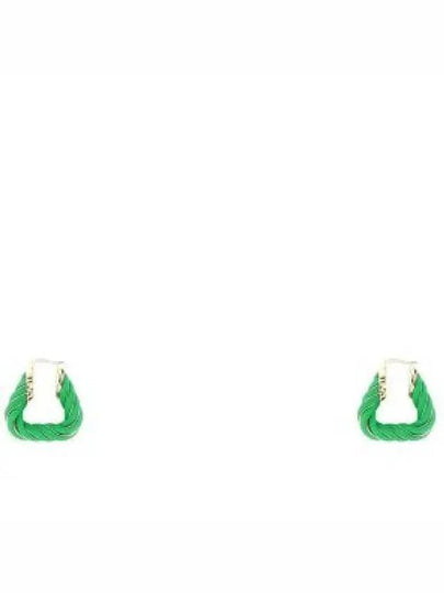 Twisted Triangle Hoop Earrings Green - BOTTEGA VENETA - BALAAN 2