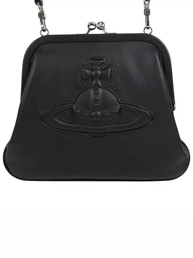 ORB Leather Shoulder Bag Black - VIVIENNE WESTWOOD - BALAAN 3