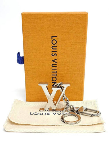 M65071 LV silver logo keyring key holder bag charm - LOUIS VUITTON - BALAAN 1