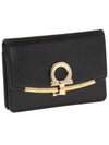 Gancini Calfskin Card Wallet Black - SALVATORE FERRAGAMO - BALAAN 3