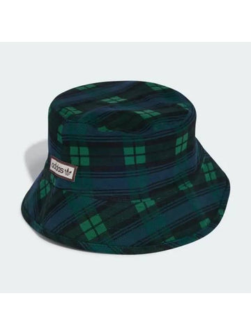 Tartan Check Bucket Hat Navy Green - ADIDAS - BALAAN 1