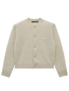 Face Patch Crop Cardigan White - ACNE STUDIOS - BALAAN 2