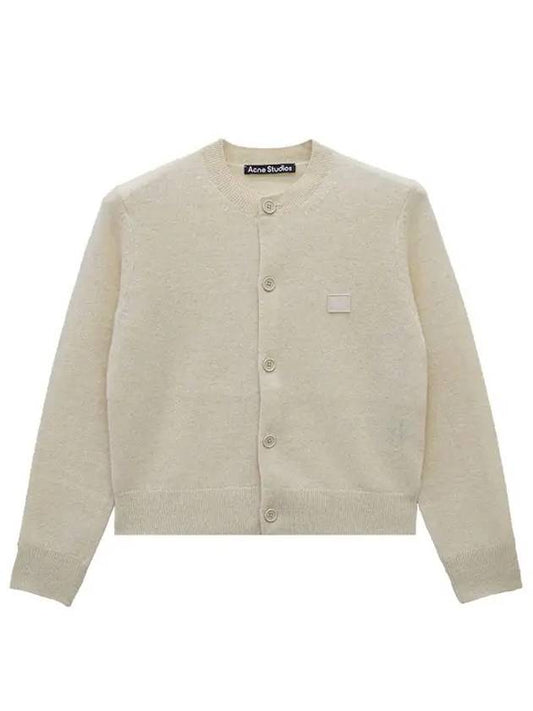 Face Patch Crop Cardigan White - ACNE STUDIOS - BALAAN 2