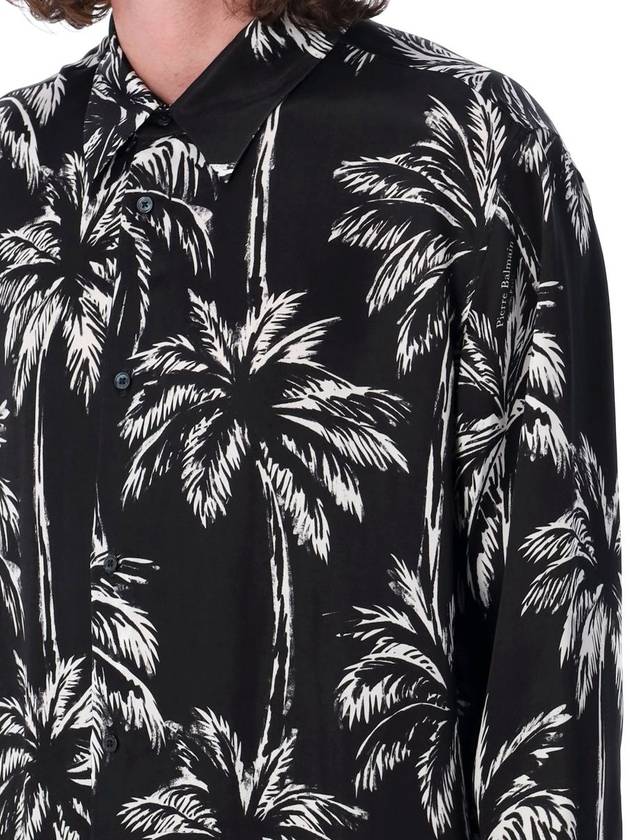 Palm print long sleeve shirt black - BALMAIN - BALAAN 4