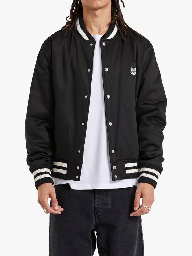 Cotton Satin Teddy Jacket Black - MAISON KITSUNE - BALAAN 3