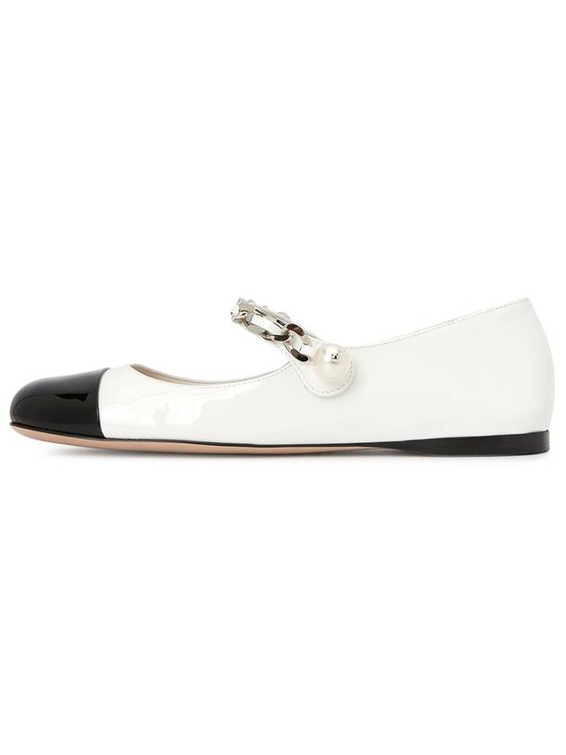 Miu Miu Patent Leather Ballerina Flats Black White - MIU MIU - BALAAN 1