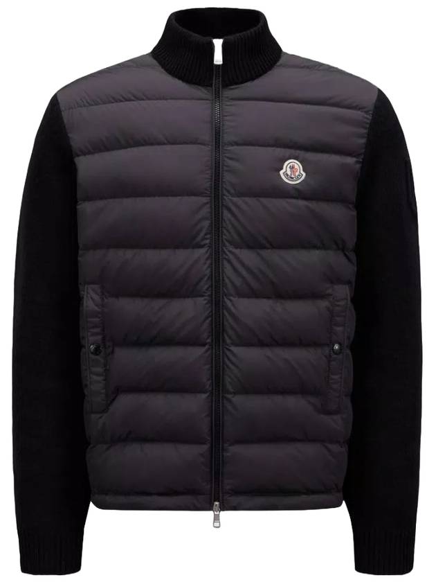 Padded Cotton Zip-Up Cardigan Black - MONCLER - BALAAN 2