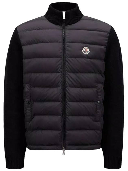 Padded Cotton Zip-Up Cardigan Black - MONCLER - BALAAN 2