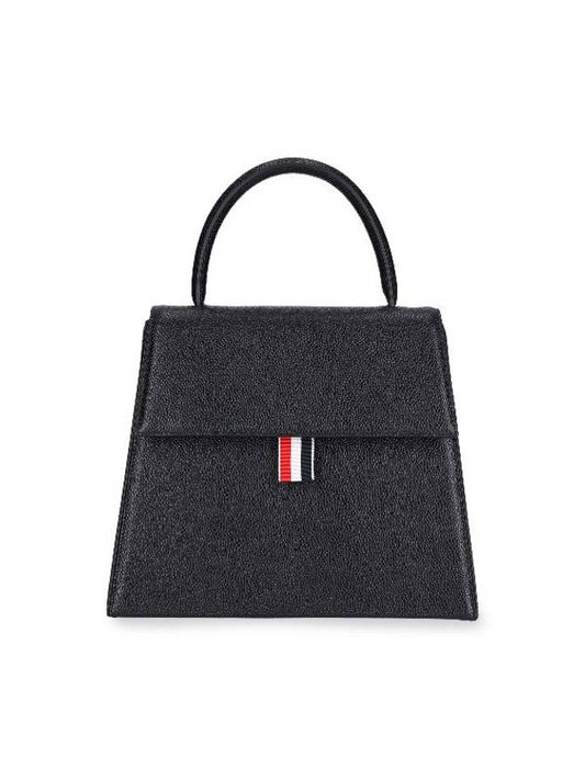 Trapeze Leather Tote Bag Black - THOM BROWNE - BALAAN 2