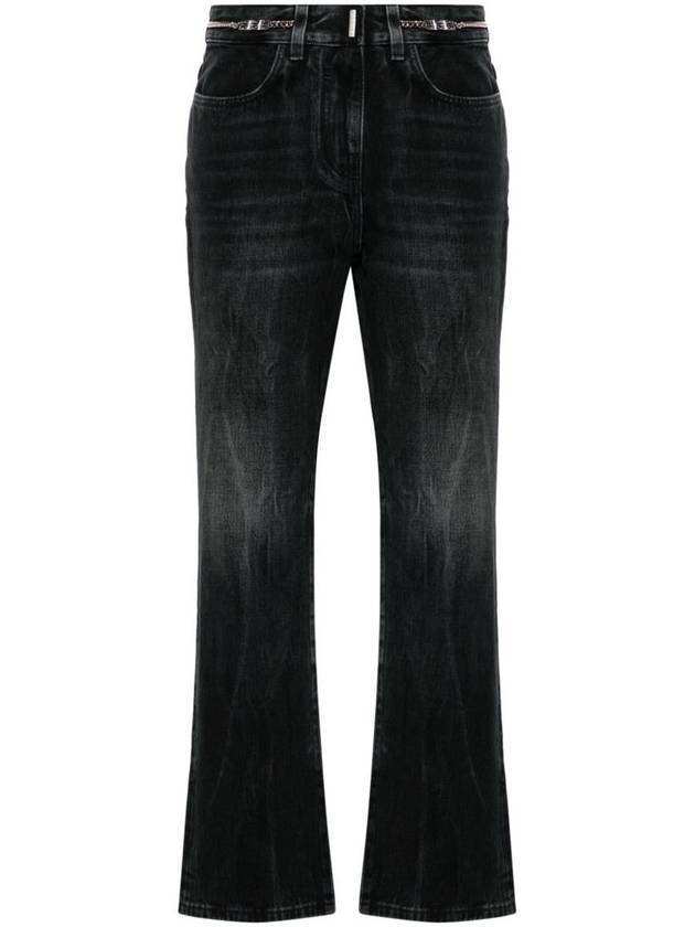 Chain Detail Denim Bootcut Jeans Black - GIVENCHY - BALAAN 2