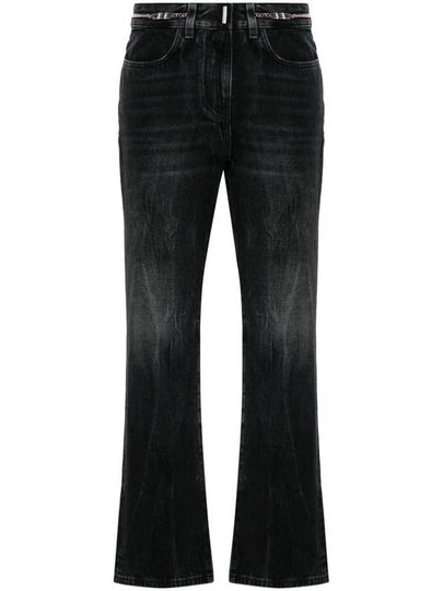 Chain Detail Denim Bootcut Jeans Black - GIVENCHY - BALAAN 2