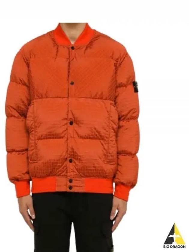 Macro Ripstop Nylon Metal Down Jacket Orange - STONE ISLAND - BALAAN 2