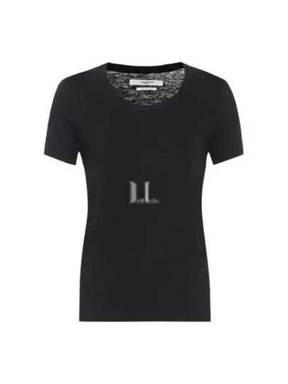 Kiliann Linen Short Sleeve T-Shirt Black - ISABEL MARANT - BALAAN 2