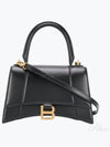 Hourglass Small Tote Bag in Shiny Box Calfskin Black - BALENCIAGA - BALAAN 2