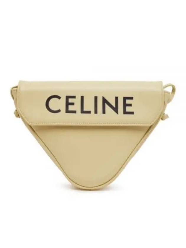 Logo Leather Triangle Cross Bag Pale Yellow - CELINE - BALAAN 2