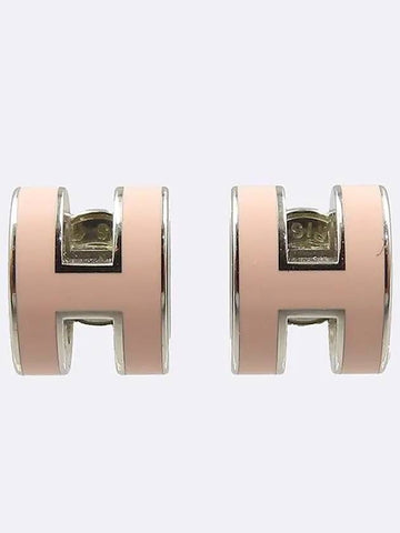 H608002 Pop Asche Mini H Logo Earrings - HERMES - BALAAN 1