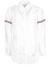 Men's Poplin Grosgrain Armband Classic Long Sleeve Shirt White - THOM BROWNE - BALAAN 2