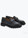 Gancini Ornament Leather Loafer Black - SALVATORE FERRAGAMO - BALAAN 2