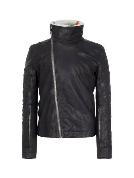 MEN Line Shearling Collar Leather Jacket Black 271997 - RICK OWENS - BALAAN 1