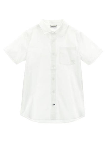 Kids Cotton Short Sleeve Shirt White - BURBERRY - BALAAN 1