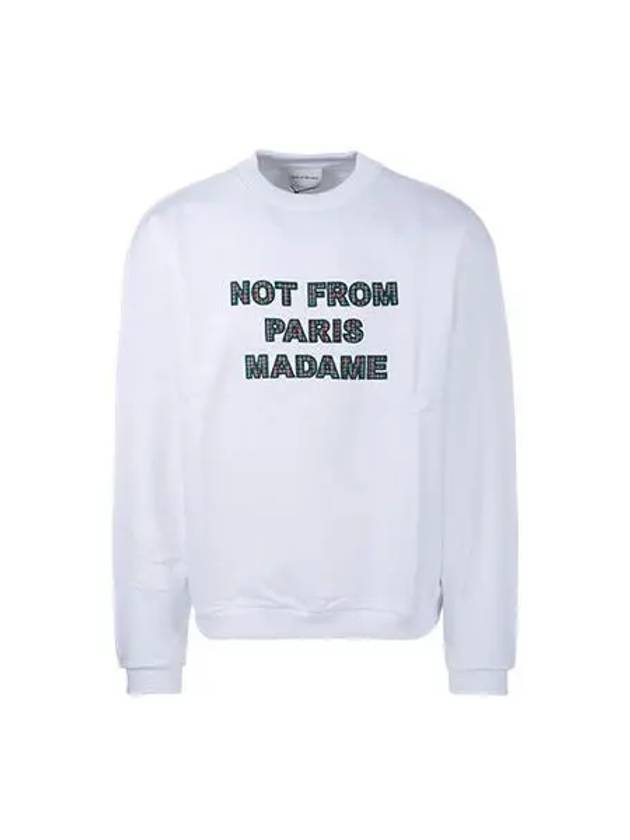 Drold Monsieur Sweatshirt Slogan White Green - DROLE DE MONSIEUR - BALAAN 1